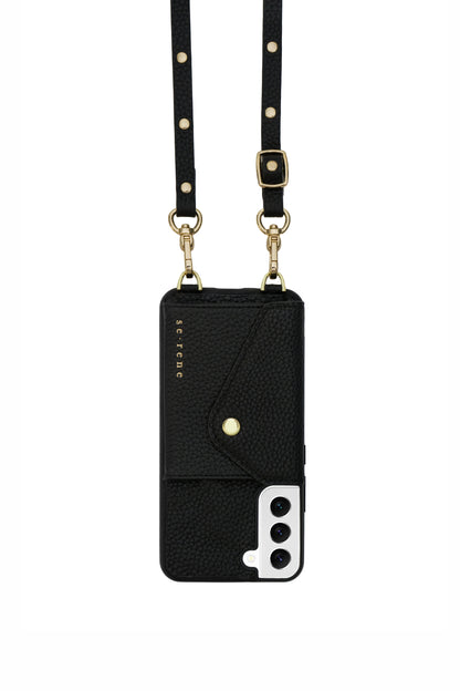 Samsung / Black with Flat Gold Studs